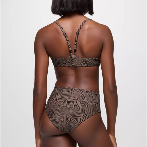 prAna Lahari High Rise Swim Bottom S | NWT | Black Wavee | UPF 50+ Eco … - Picture 2 of 4